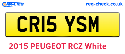 CR15YSM are the vehicle registration plates.