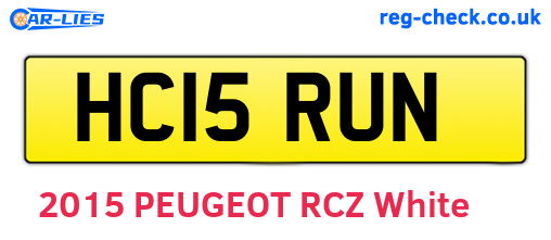 HC15RUN are the vehicle registration plates.