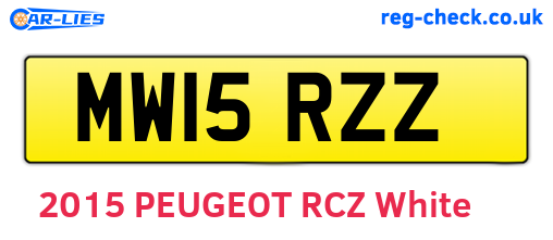 MW15RZZ are the vehicle registration plates.