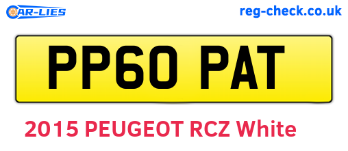 PP60PAT are the vehicle registration plates.