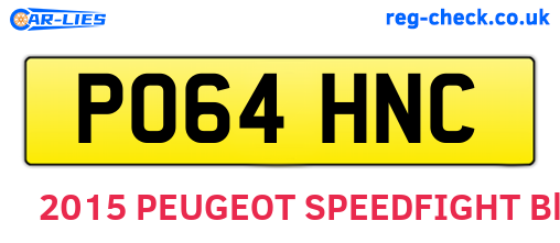 PO64HNC are the vehicle registration plates.