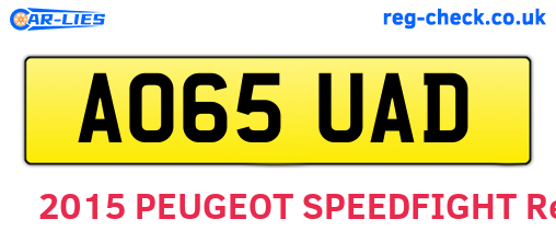 AO65UAD are the vehicle registration plates.