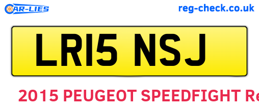 LR15NSJ are the vehicle registration plates.