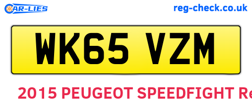 WK65VZM are the vehicle registration plates.