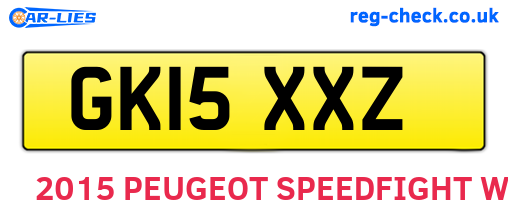 GK15XXZ are the vehicle registration plates.