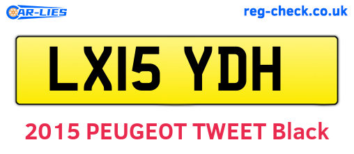 LX15YDH are the vehicle registration plates.