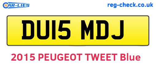 DU15MDJ are the vehicle registration plates.