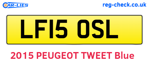 LF15OSL are the vehicle registration plates.