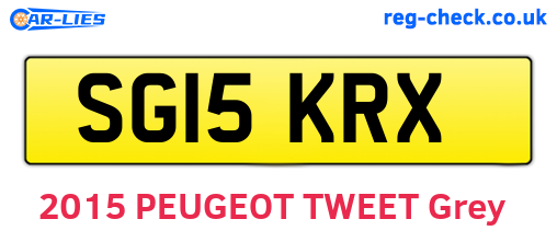 SG15KRX are the vehicle registration plates.