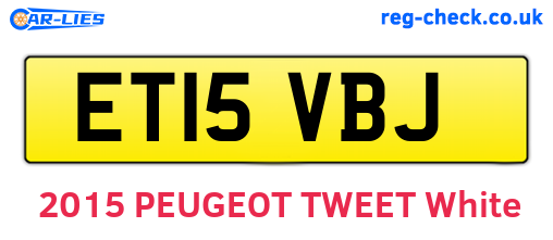 ET15VBJ are the vehicle registration plates.