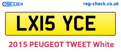 LX15YCE are the vehicle registration plates.