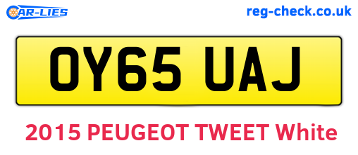 OY65UAJ are the vehicle registration plates.