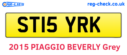 ST15YRK are the vehicle registration plates.