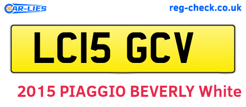LC15GCV are the vehicle registration plates.