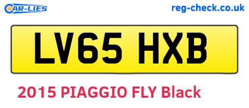 LV65HXB are the vehicle registration plates.