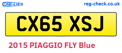 CX65XSJ are the vehicle registration plates.