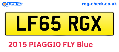 LF65RGX are the vehicle registration plates.