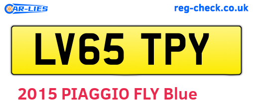 LV65TPY are the vehicle registration plates.