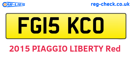 FG15KCO are the vehicle registration plates.