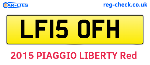 LF15OFH are the vehicle registration plates.