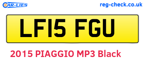 LF15FGU are the vehicle registration plates.