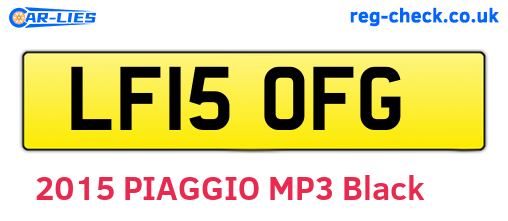 LF15OFG are the vehicle registration plates.