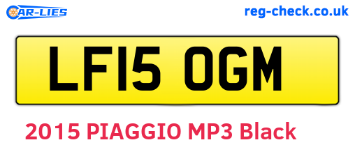 LF15OGM are the vehicle registration plates.