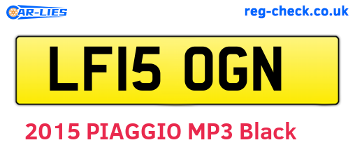 LF15OGN are the vehicle registration plates.