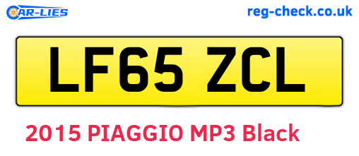 LF65ZCL are the vehicle registration plates.