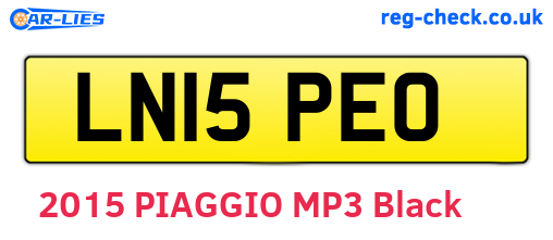 LN15PEO are the vehicle registration plates.