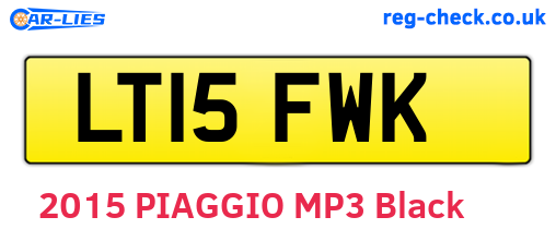 LT15FWK are the vehicle registration plates.