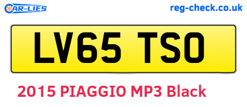 LV65TSO are the vehicle registration plates.