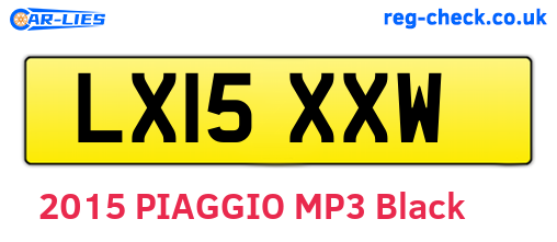 LX15XXW are the vehicle registration plates.