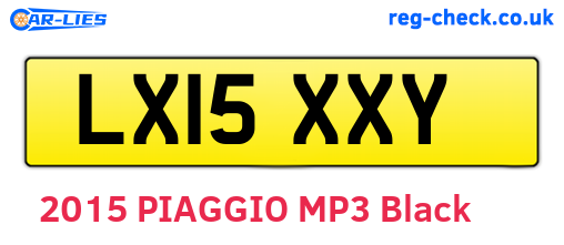LX15XXY are the vehicle registration plates.
