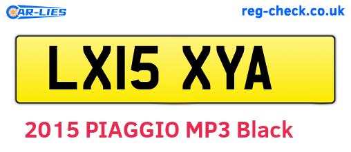 LX15XYA are the vehicle registration plates.