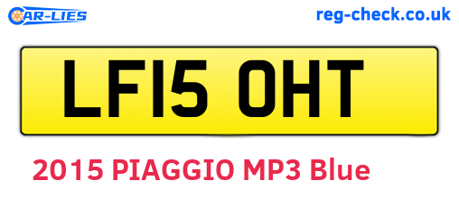 LF15OHT are the vehicle registration plates.