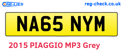 NA65NYM are the vehicle registration plates.