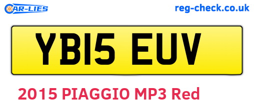 YB15EUV are the vehicle registration plates.