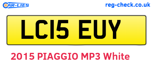 LC15EUY are the vehicle registration plates.