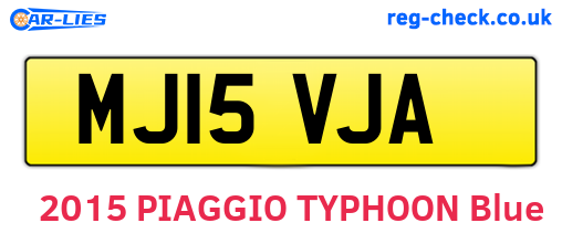 MJ15VJA are the vehicle registration plates.