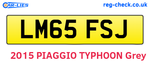 LM65FSJ are the vehicle registration plates.