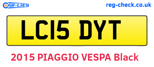 LC15DYT are the vehicle registration plates.