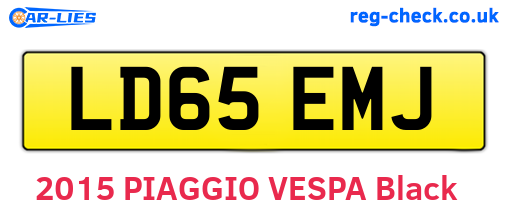 LD65EMJ are the vehicle registration plates.