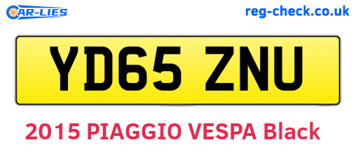 YD65ZNU are the vehicle registration plates.
