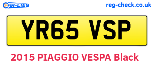 YR65VSP are the vehicle registration plates.