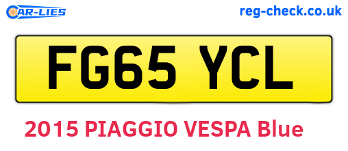 FG65YCL are the vehicle registration plates.