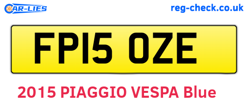 FP15OZE are the vehicle registration plates.