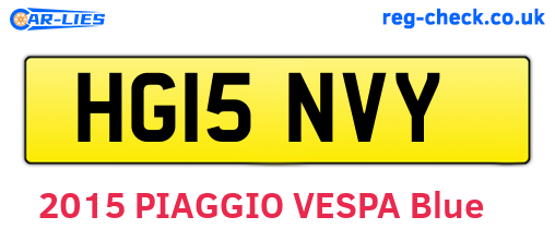 HG15NVY are the vehicle registration plates.