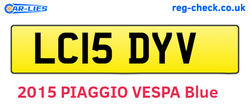 LC15DYV are the vehicle registration plates.