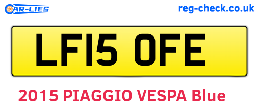 LF15OFE are the vehicle registration plates.